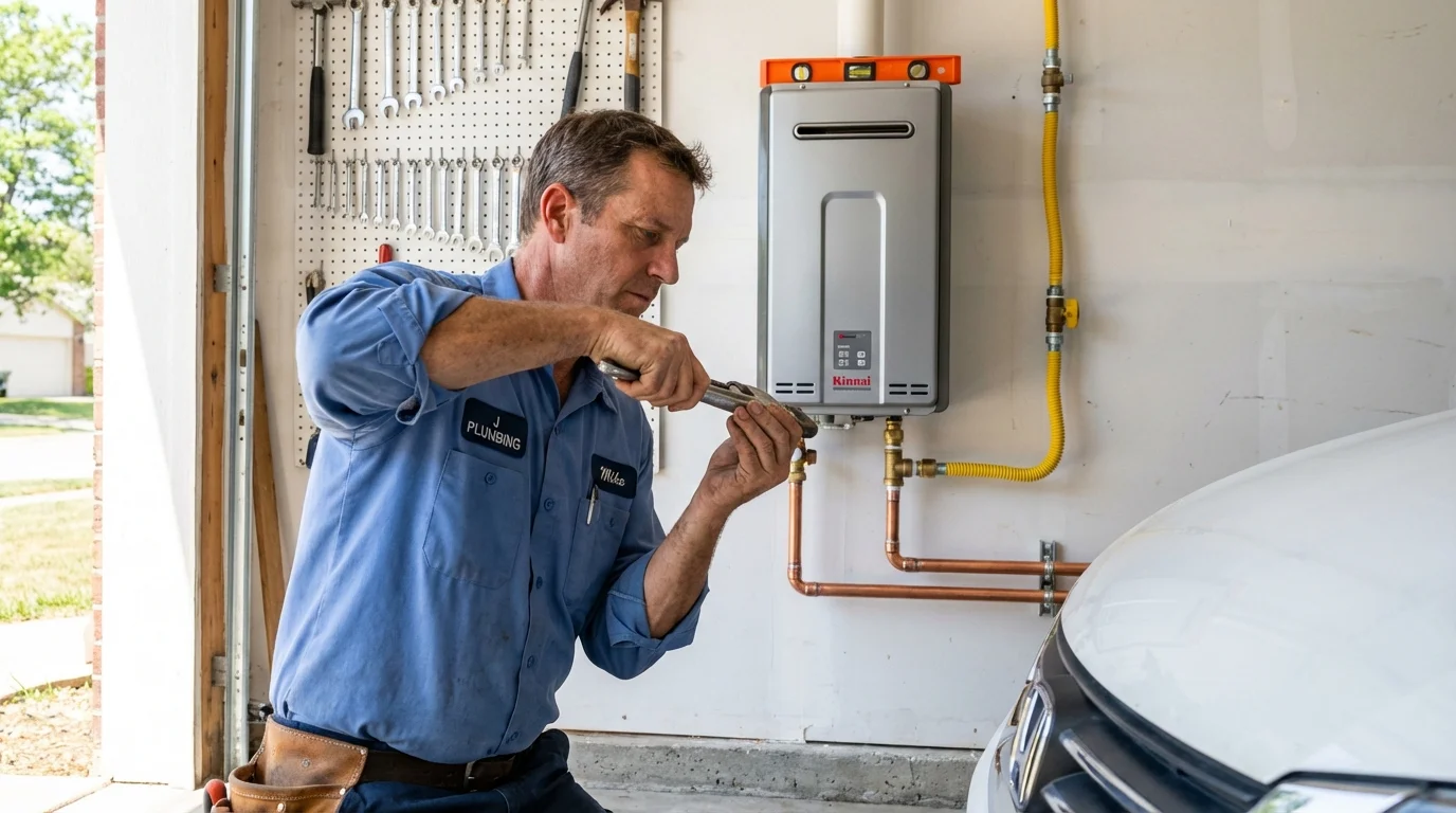 Tankless water heater installation by a Johns Plumbing LLC plumber in Parlier